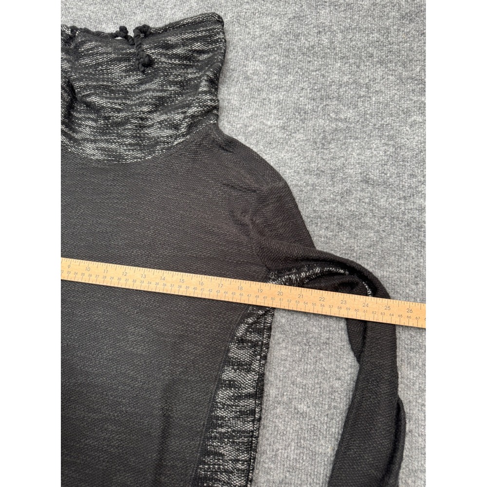 Hollister Womens Small Black White Marled Funnel Neck Pullover Knit Sweater - Picture 4 of 13